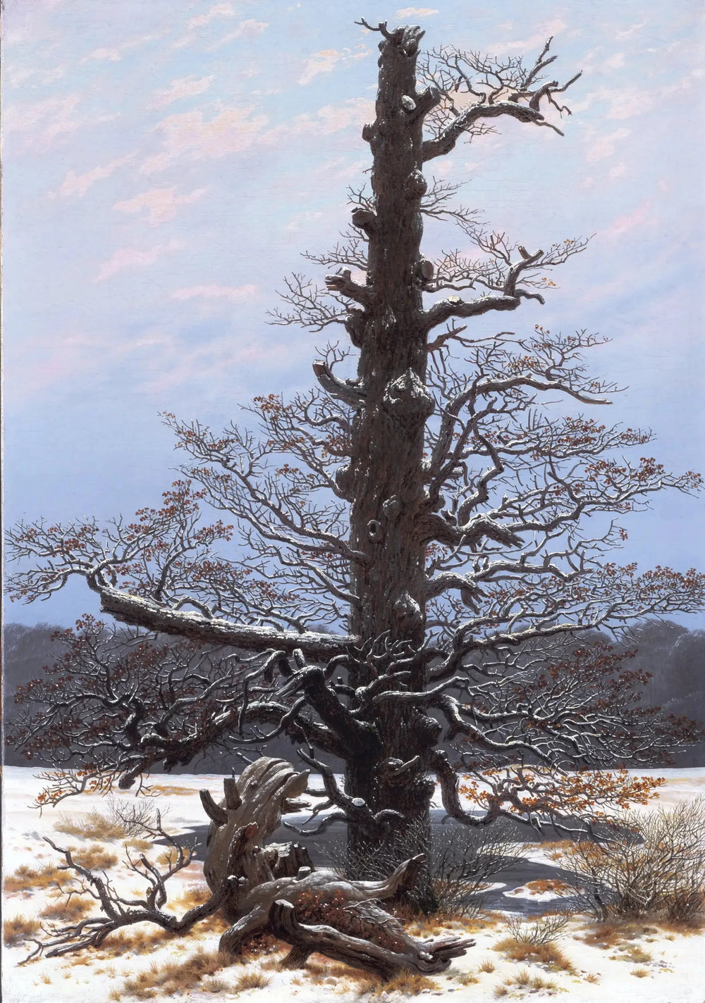 Chêne sous la neige - Caspar David Friedrich image 1 copie peinte à la main à l’huile