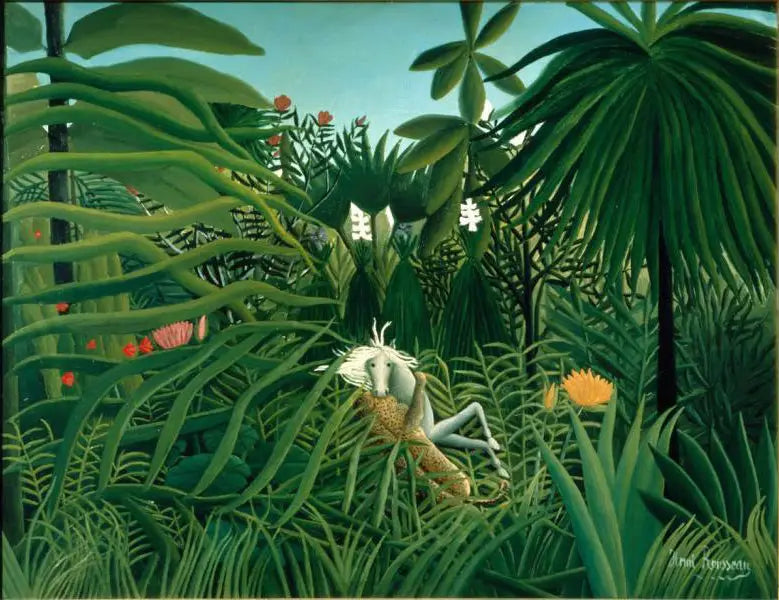 Cavalo atacado por um jaguar - Henri Rousseau