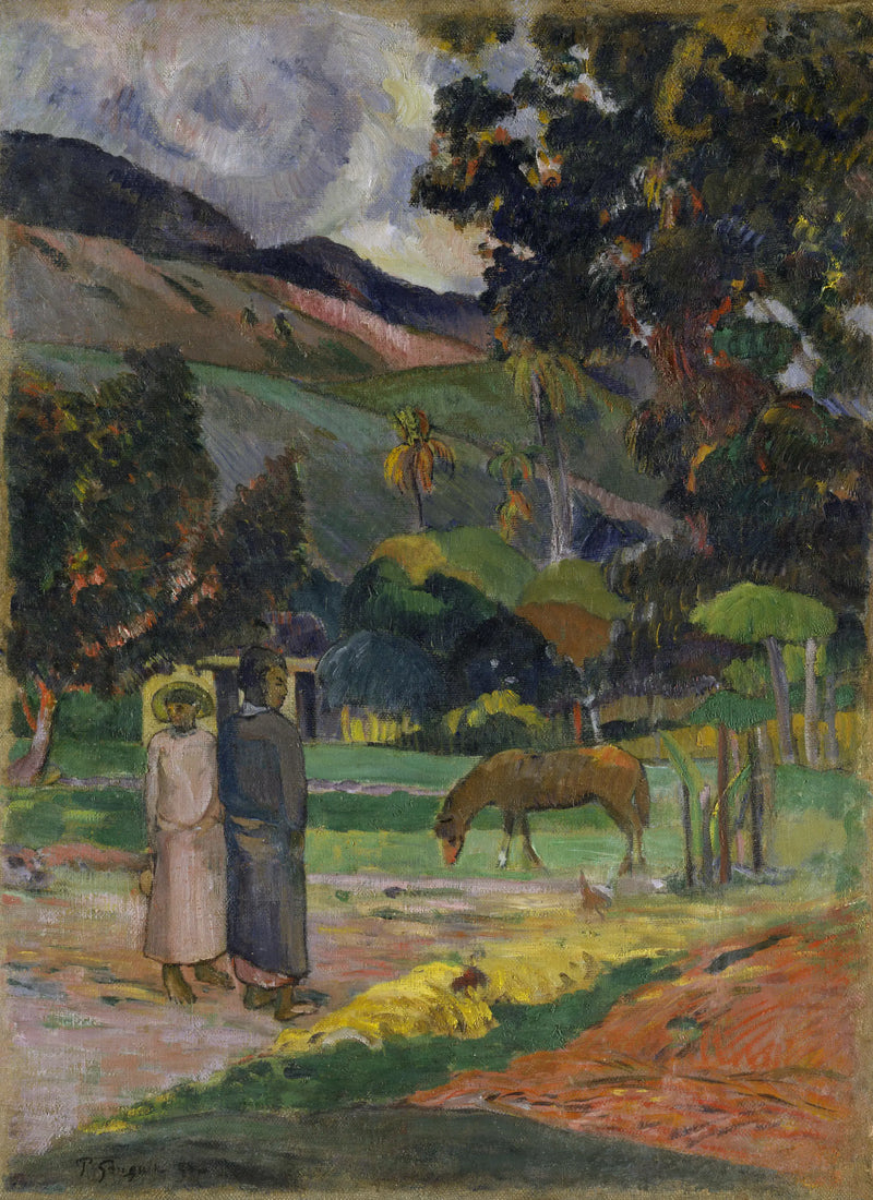 Cavalo no pasto - Paul Gauguin