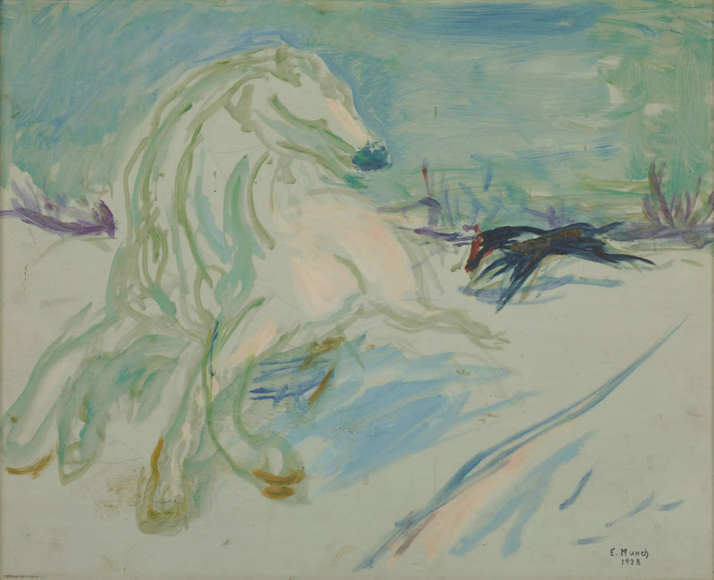 Cavalo branco em galope - Edvard Munch