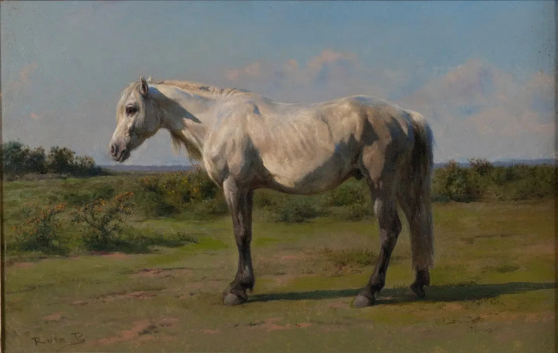 Cavalo branco em um pasto - Rosa Bonheur