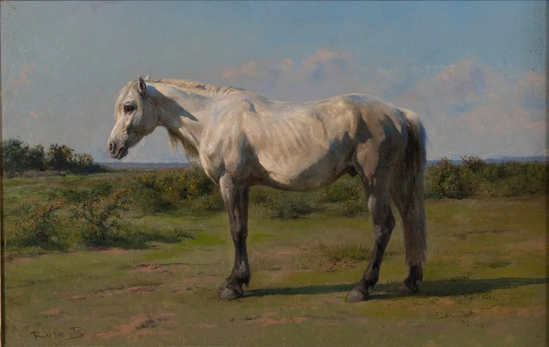 Cavalo branco em um pasto - Rosa Bonheur