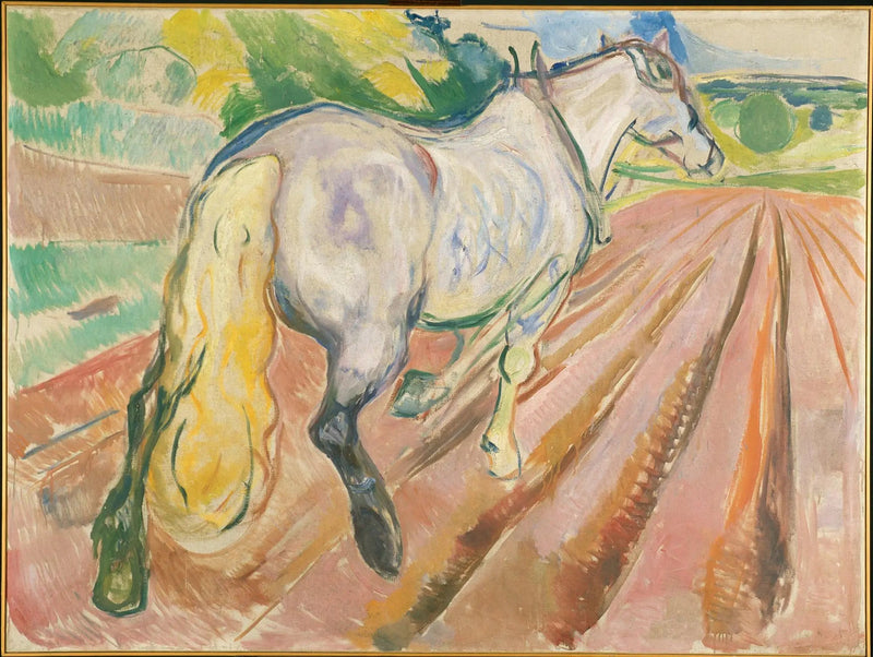 Cavalo branco visto de trás - Edvard Munch