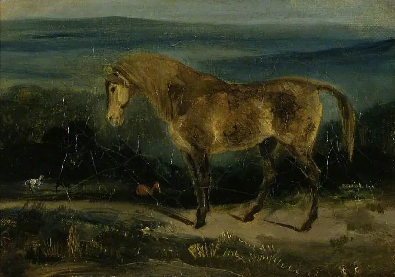 Cavalo em uma paisagem - Eugène Delacroix