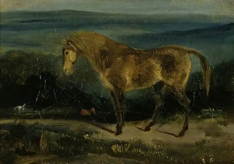Cavalo em uma paisagem - Eugène Delacroix