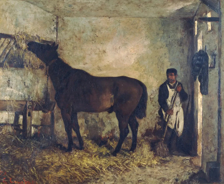 Cavalo em um estábulo - Gustave Courbet