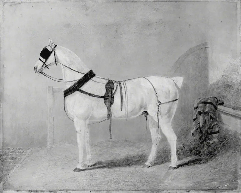 Cavalo de carruagem em um estábulo - John Frederick Herring, Sr.