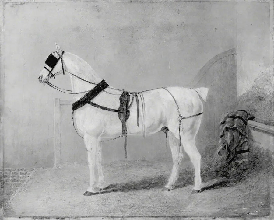 Cavalo de carruagem em um estábulo - John Frederick Herring, Sr.