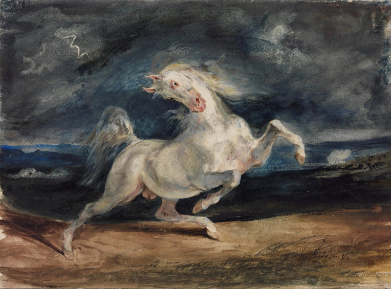 Cavalo assustado pela tempestade - Eugène Delacroix
