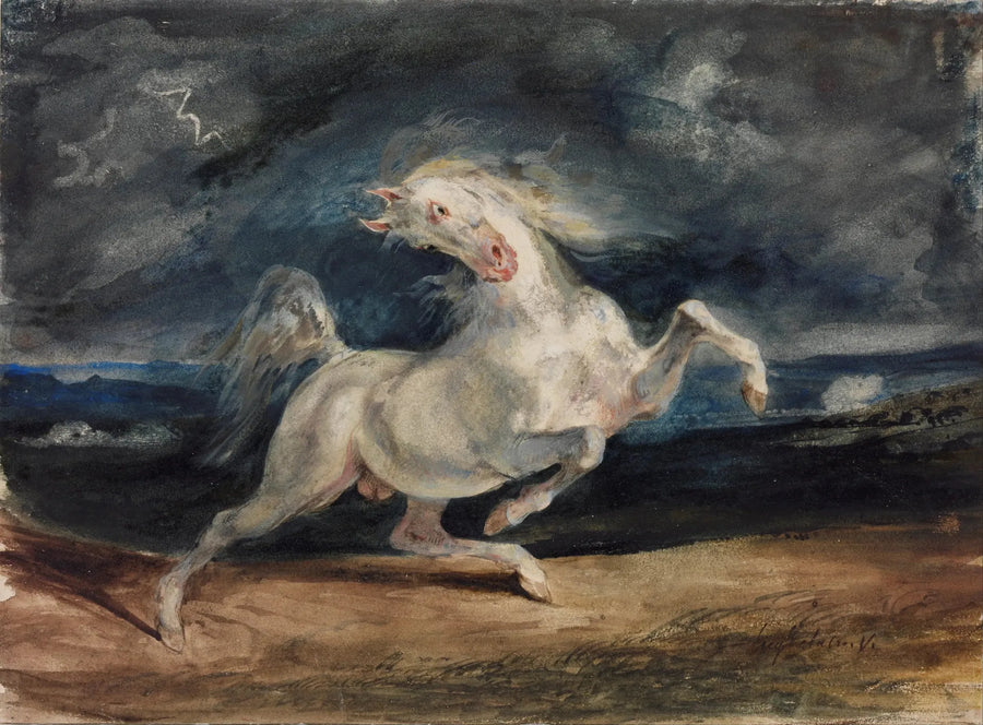 Cavalo assustado pela tempestade - Eugène Delacroix