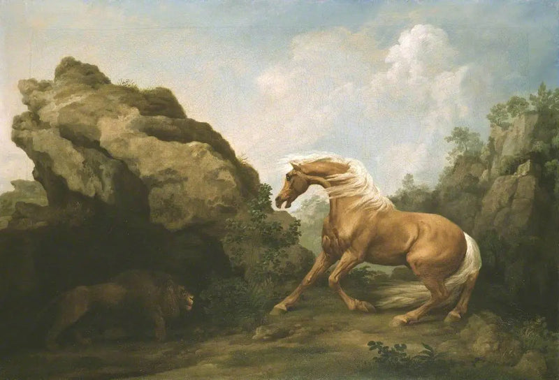 Cavalo assustado com um leão - George Stubbs