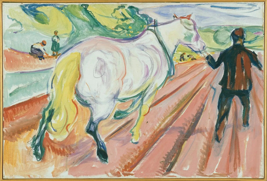 Cavalo e Homem no campo - Edvard Munch