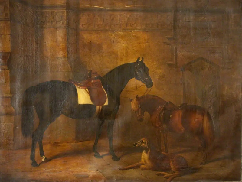 Cavalo, pônei e veado-de-pelo-fofo - Edwin Henry Landseer