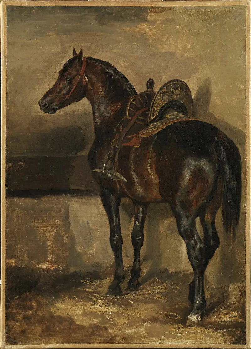 Cavalo turco em um estábulo - Théodore Géricault