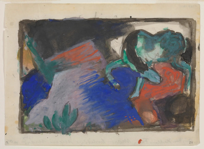 Cavalo verde em uma paisagem - Franz Marc