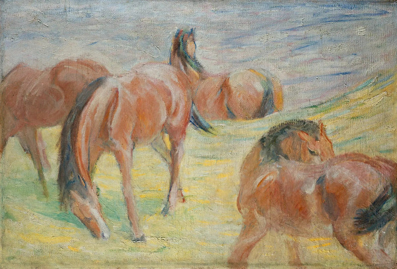 Cavalos no pasto I - Franz Marc