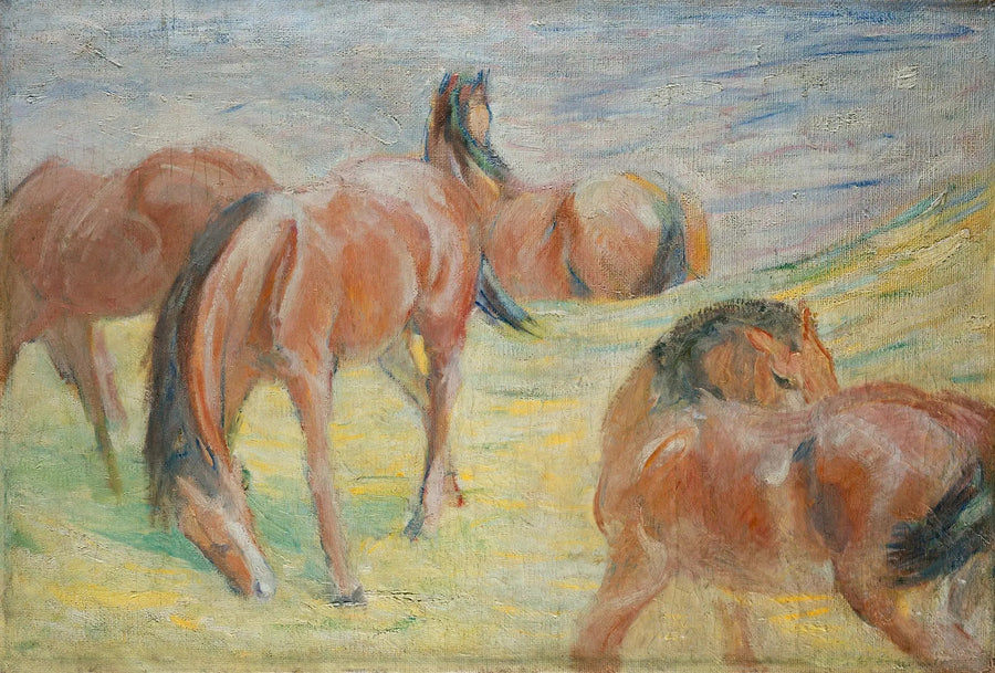 Cavalos no pasto I - Franz Marc