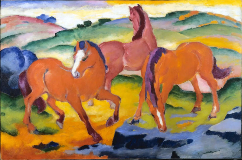 Cavalos no pasto IV - Franz Marc