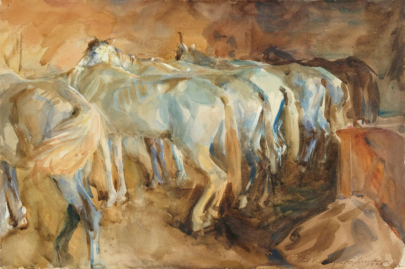 Cavalos de ônibus em Jerusalém - John Singer Sargent