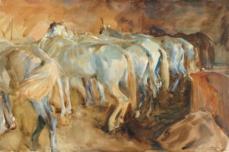 Cavalos de ônibus em Jerusalém - John Singer Sargent