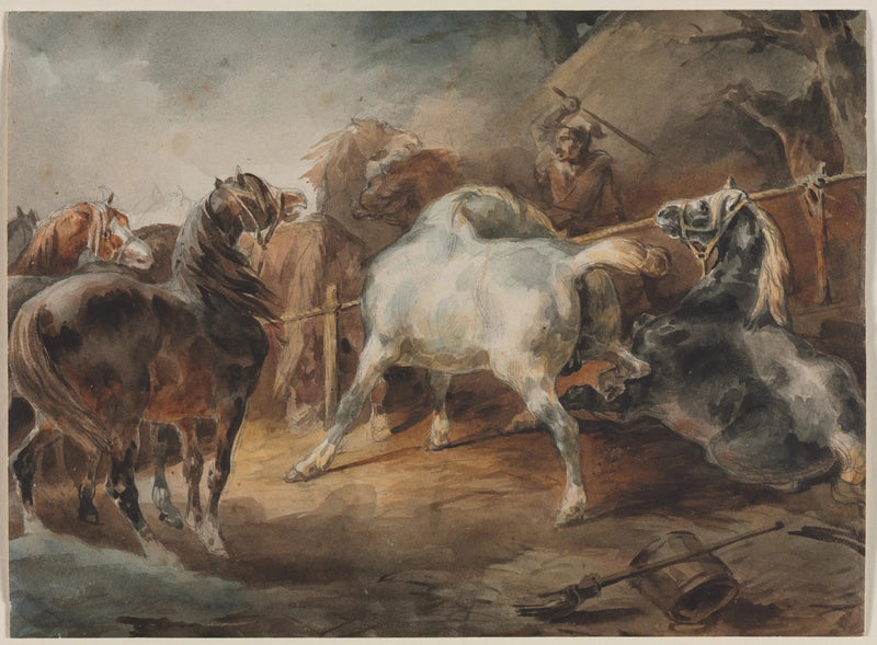 Cavalos de combate - Théodore Géricault