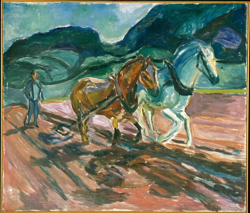 Cavalos arando - Edvard Munch