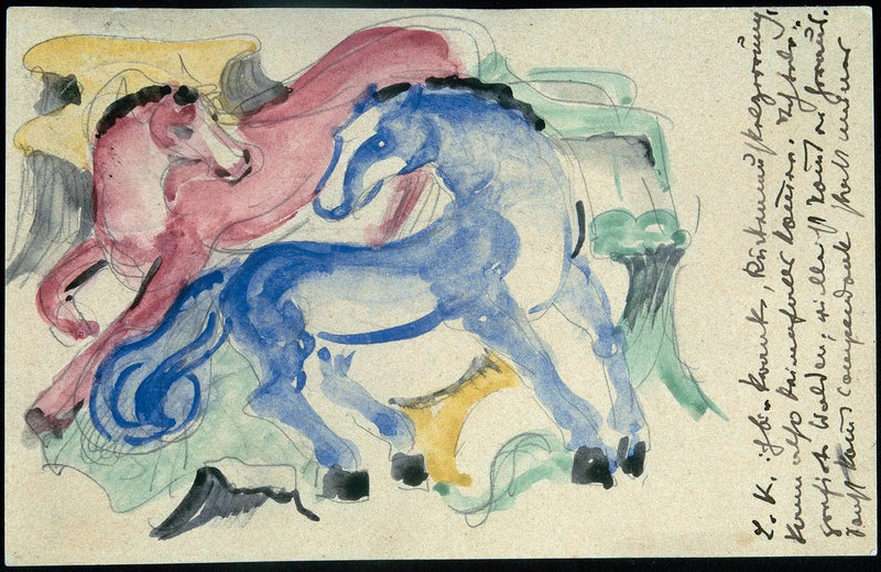 Cavalos vermelhos e azuis - Franz Marc