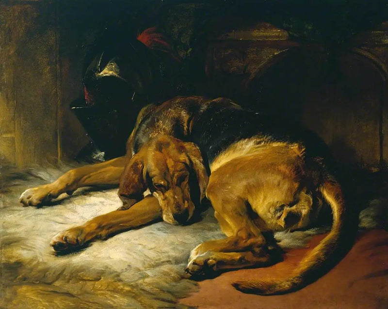Cão de caça adormecido - Edwin Henry Landseer