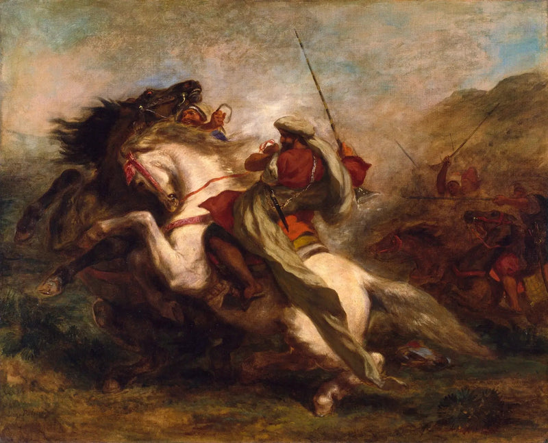 Choque de cavaleiros árabes - Eugène Delacroix
