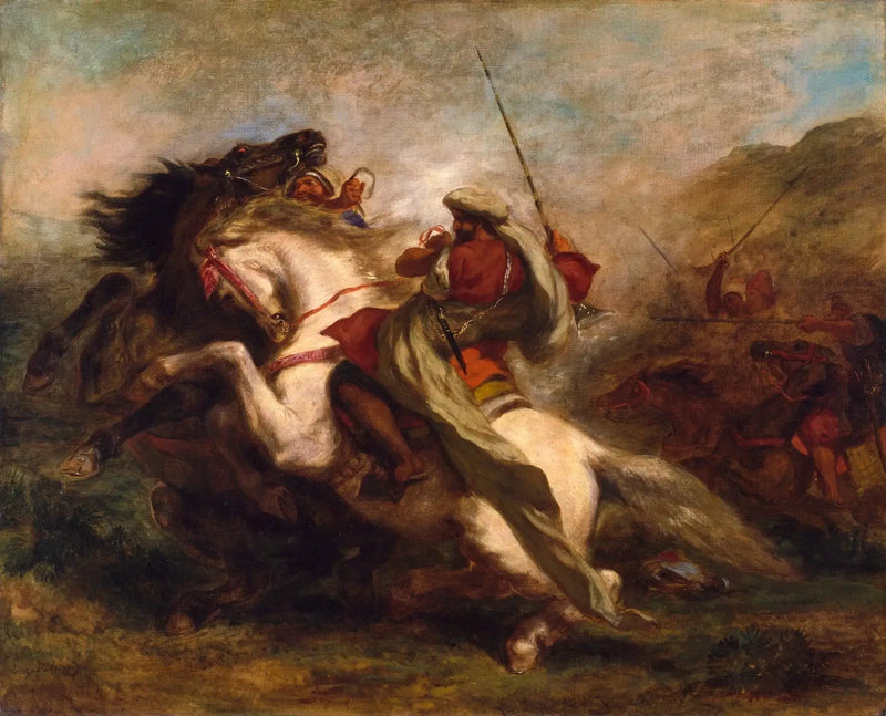 Choque de cavaleiros árabes - Eugène Delacroix