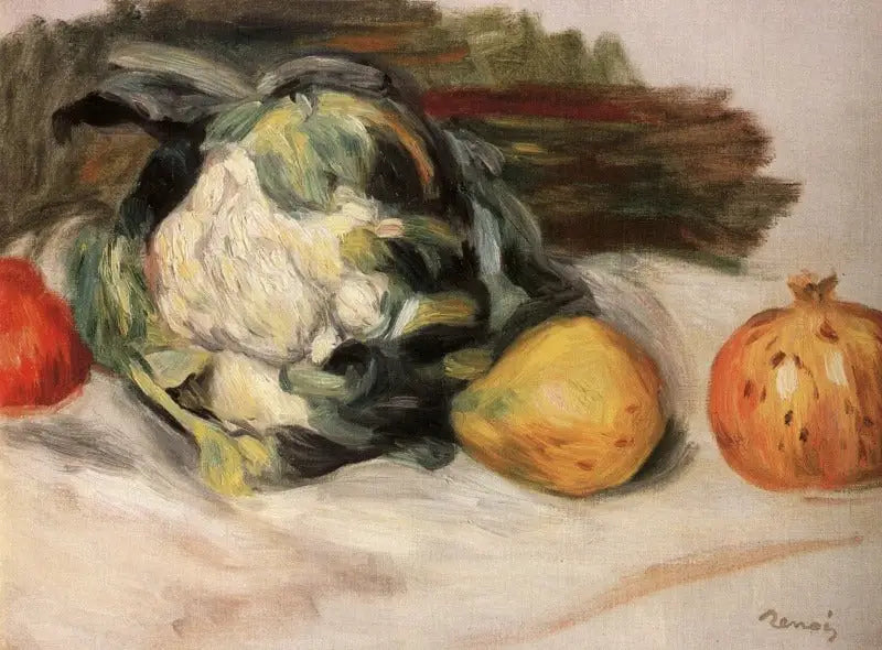 Couve-flor e romãs. - Pierre-Auguste Renoir