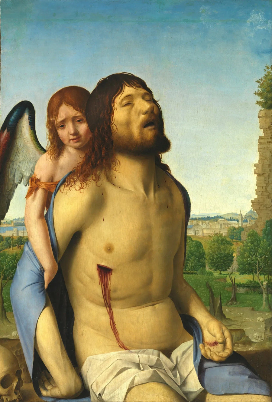 Cristo morto, sustentado por um anjo - Antonello de Messina