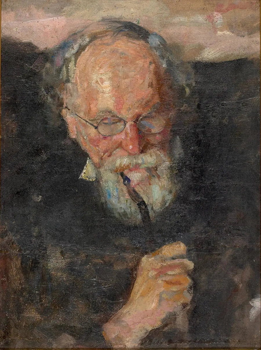 Christian Munch com cachimbo - Edvard Munch