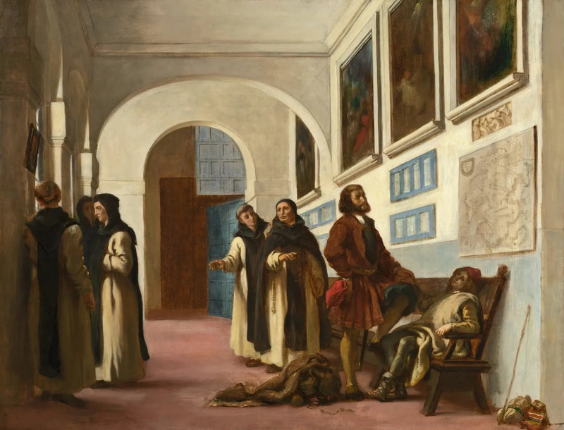 Cristóvão Colombo e seu filho em La Rábida - Eugène Delacroix