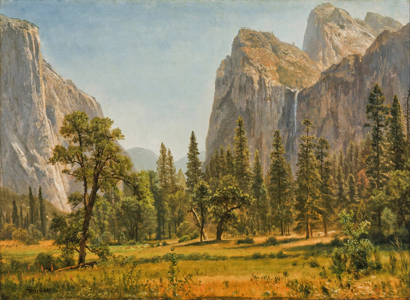 Queda do Véu da Noiva no Vale de Yosemite - Albert Bierstadt
