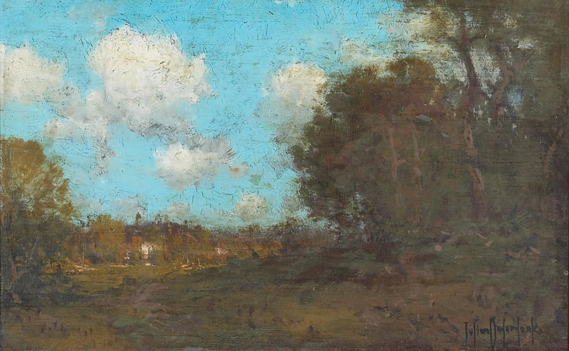 Céu azul acima de uma paisagem arborizada - Julian Onderdonk