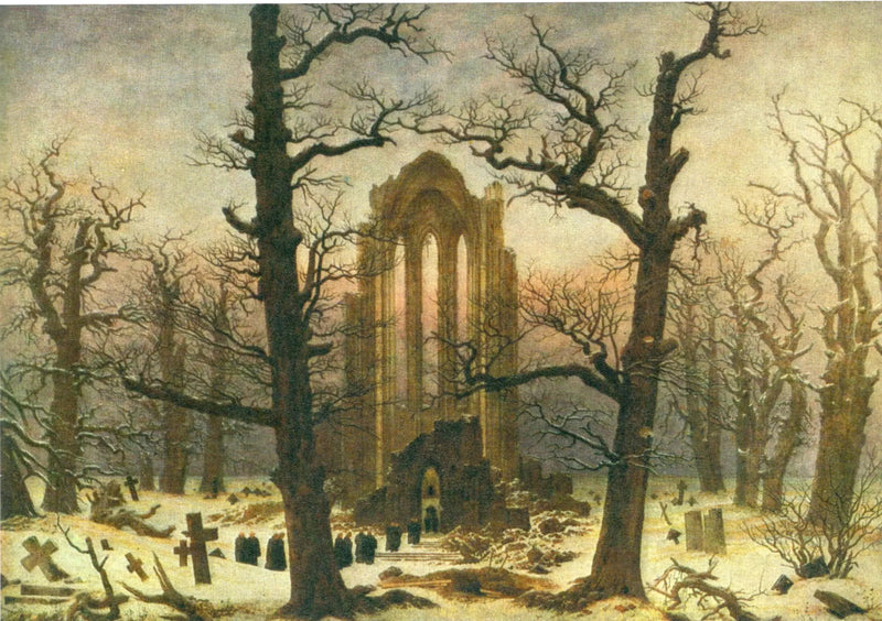 Cemitério de um claustro sob a neve - Caspar David Friedrich