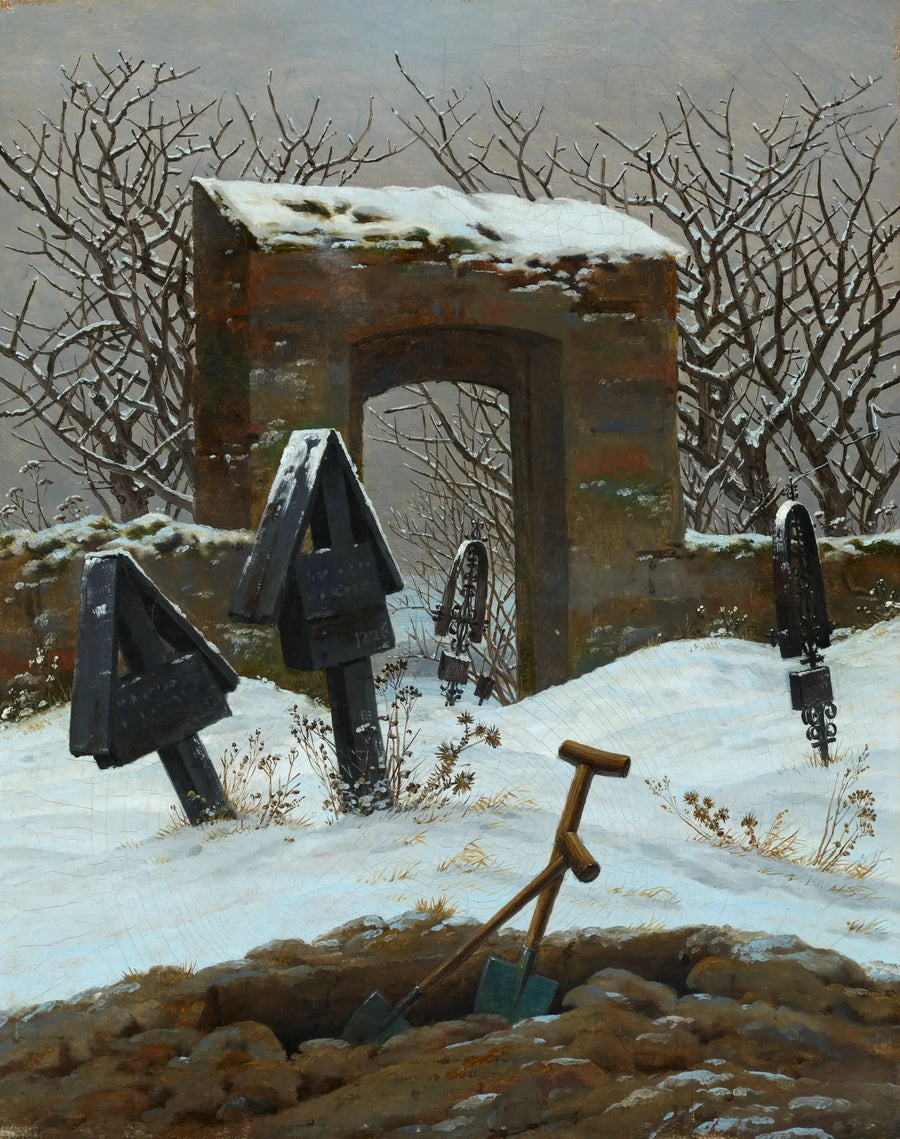 Cemitério sob a neve - Caspar David Friedrich