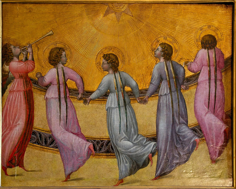 Cinco anjos dançando - Giovanni di Paolo