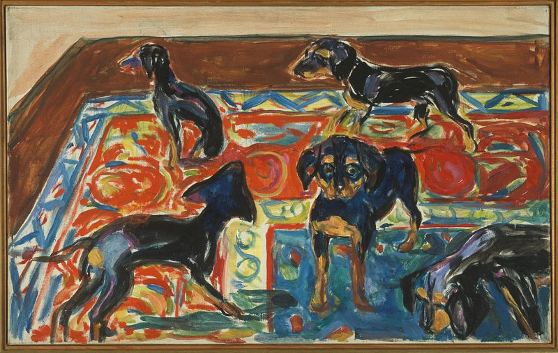 Cinco Filhotes no Tapete - Edvard Munch