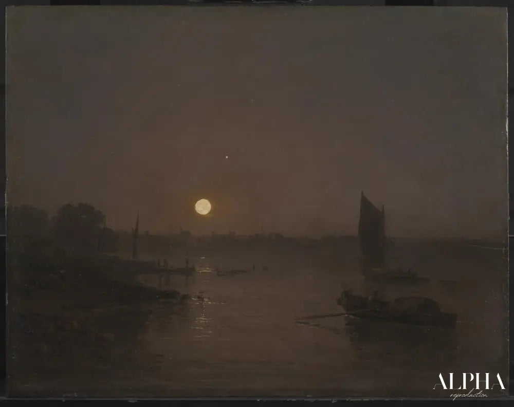 Clair de lune une étude à Millbank - William Turner - Reproductions de tableaux et peintures haut de gamme