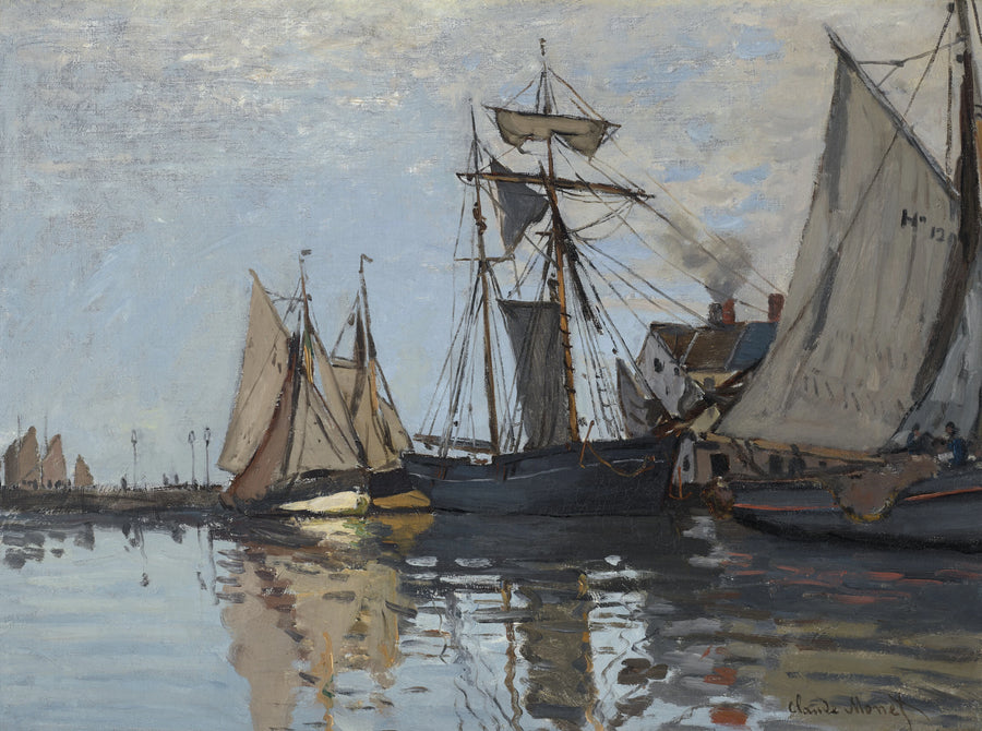 Barcos no porto de Honfleur W77a - Claude Monet
