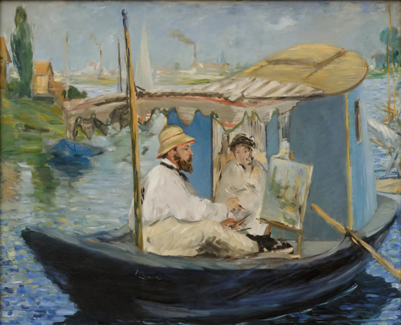 Claude Monet pintando em seu ateliê - Édouard Manet