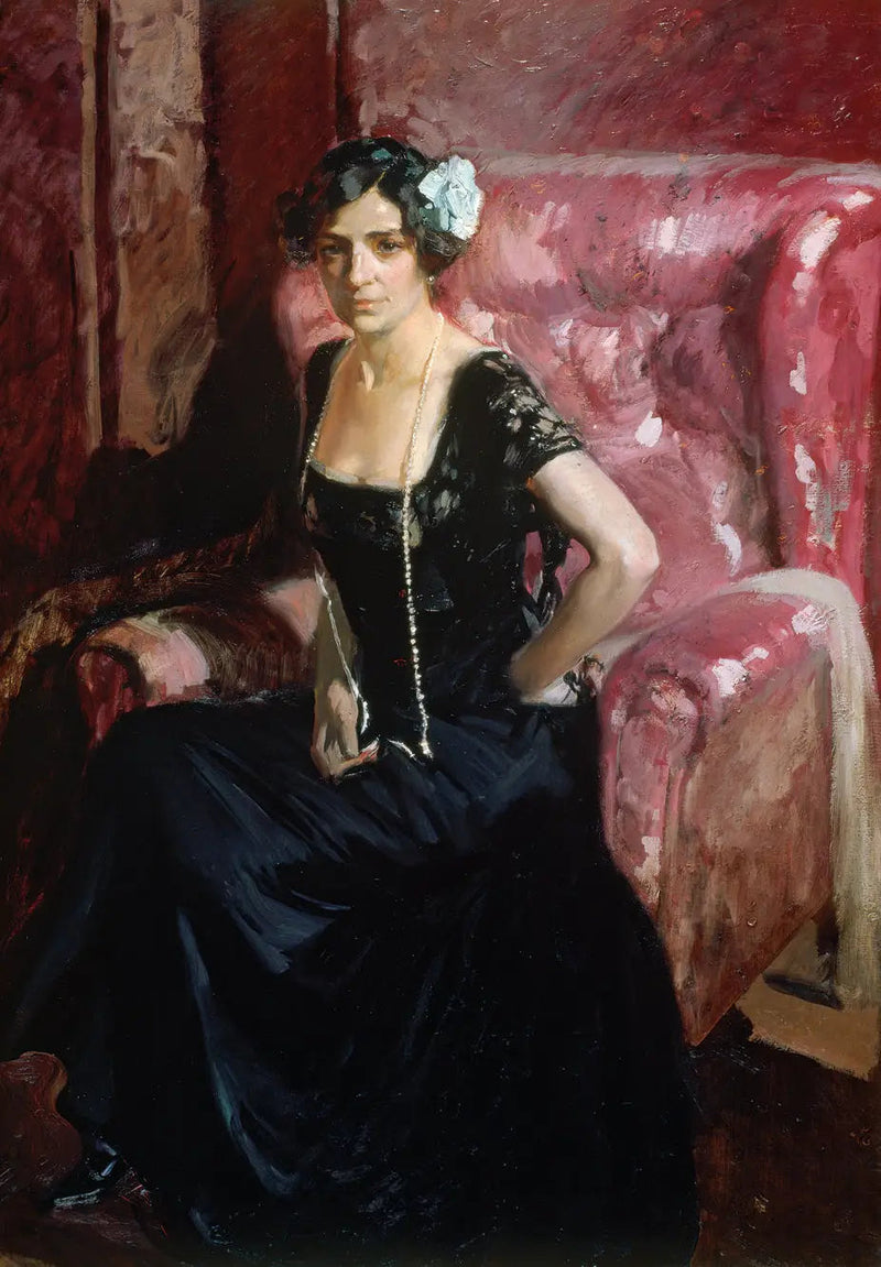 Clotilde em vestido de gala - Joaquín Sorolla