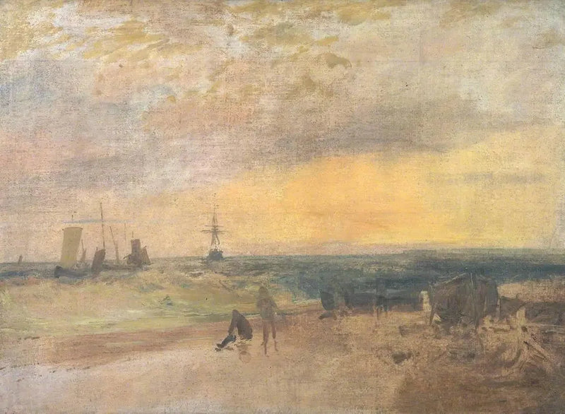 Cena Costeira com Pescadores e Barcos - J. M. W. Turner