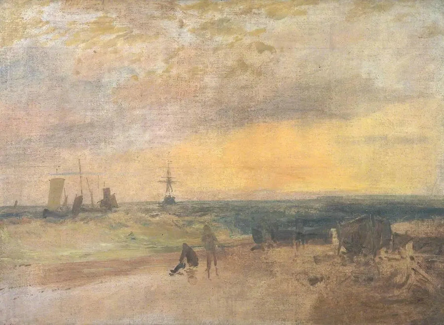 Cena Costeira com Pescadores e Barcos - J. M. W. Turner