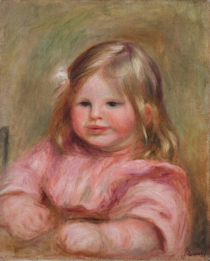 Coco em um fundo rosa - Pierre-Auguste Renoir