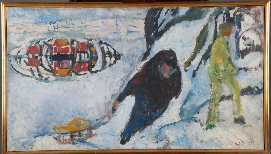 Colina com trenó - Edvard Munch