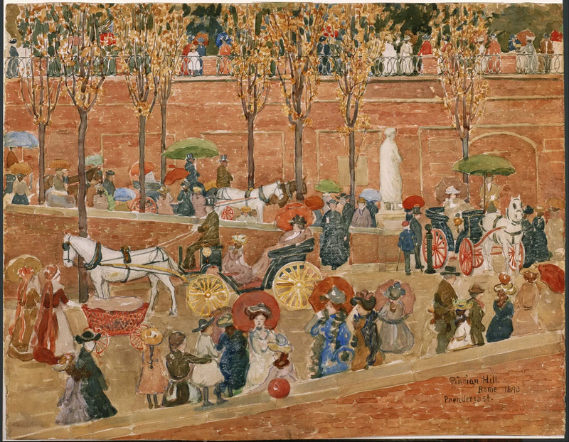 Colina do Pincio, Roma - Maurice Prendergast