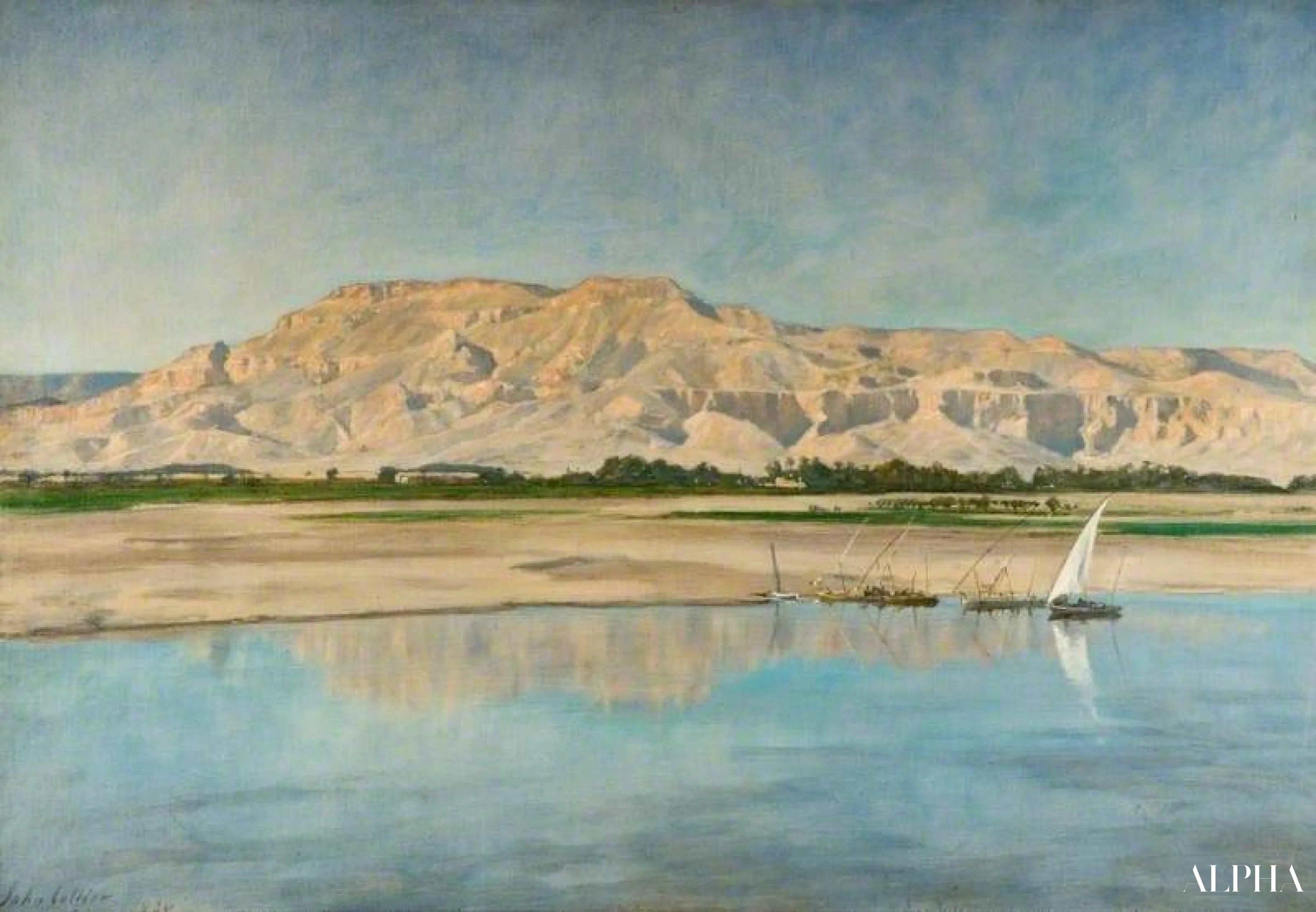 Reproduction du tableau « Collines thébaines de Louxor - John Collier » par Alpha Reproduction en peinture à l’huile